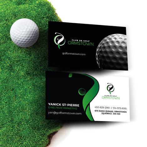 Réalisation de carte d'affaire pour le Golf Ormstown